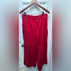 SPANX Bold Red Cropped Wide-Leg Pants